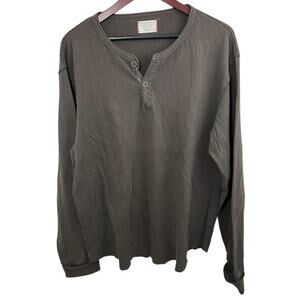 Tailgate Clothing Company Shirt Mens XL Brown Henley Long Sleeve Preppy Gorpcore